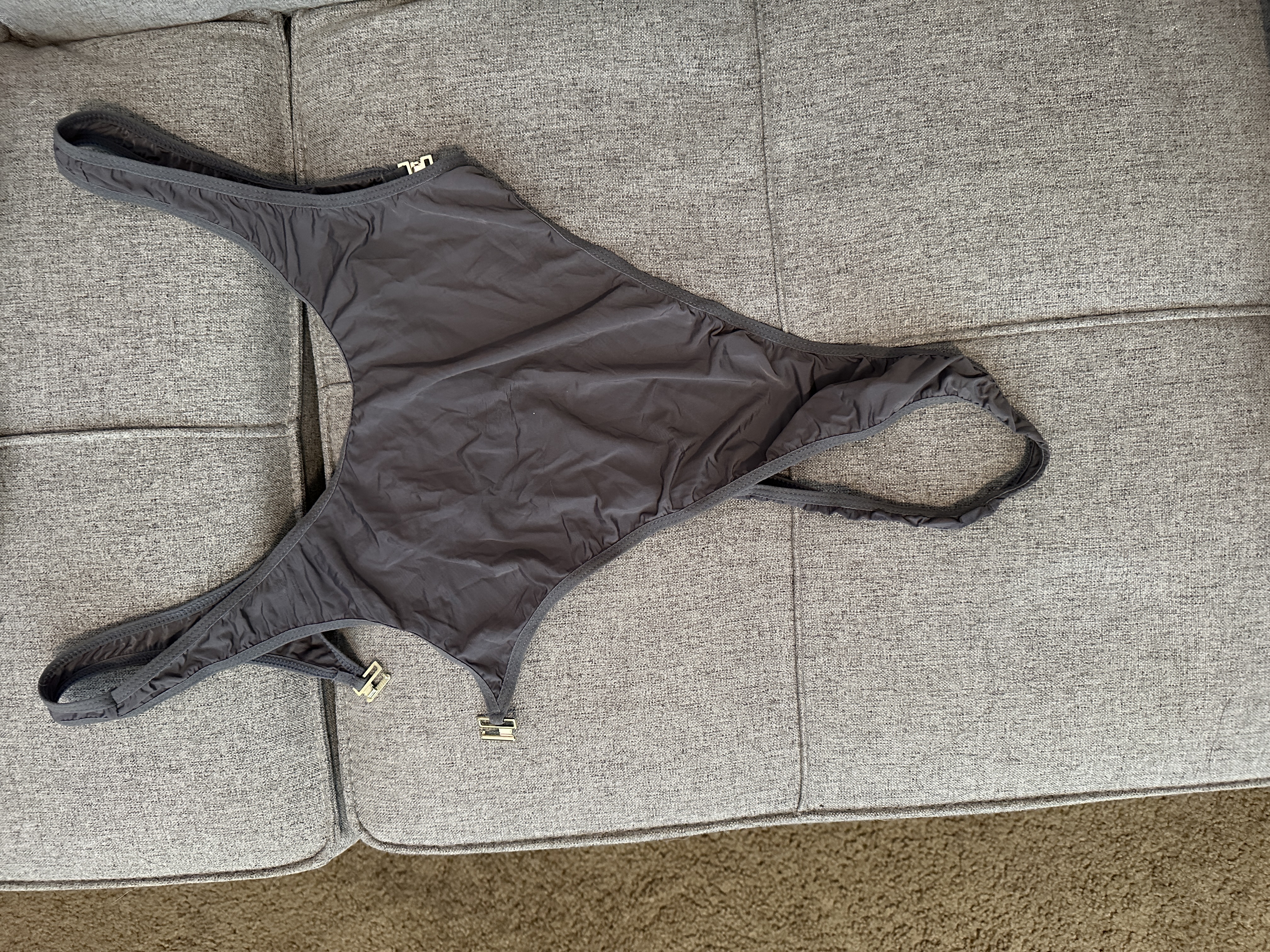 Grey Mesh Bodysuit - Image 2