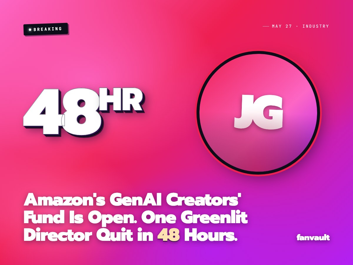Amazon's GenAI Creators' Fund Is Open. One Greenlit Director Quit in 48 Hours.