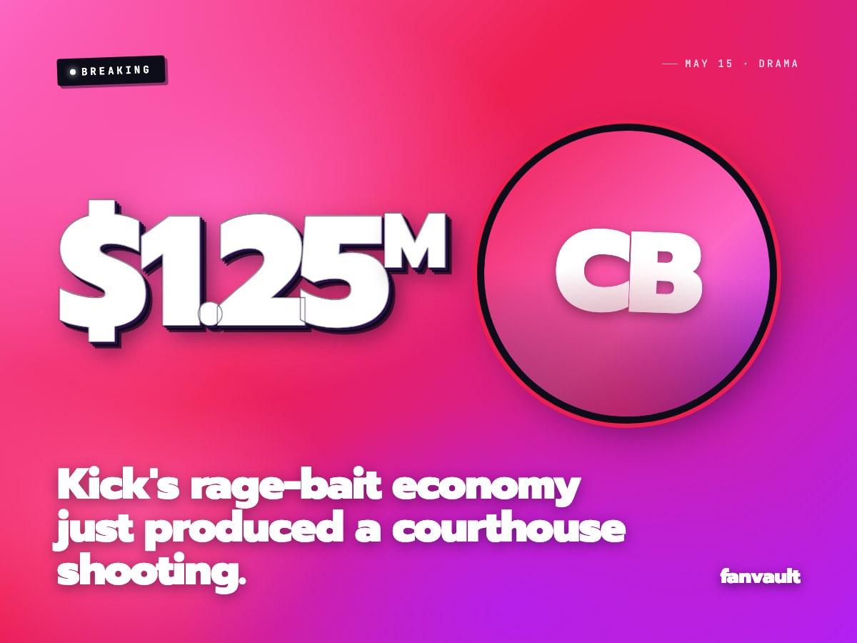 Kick's rage-bait economy just produced a courthouse shooting.
