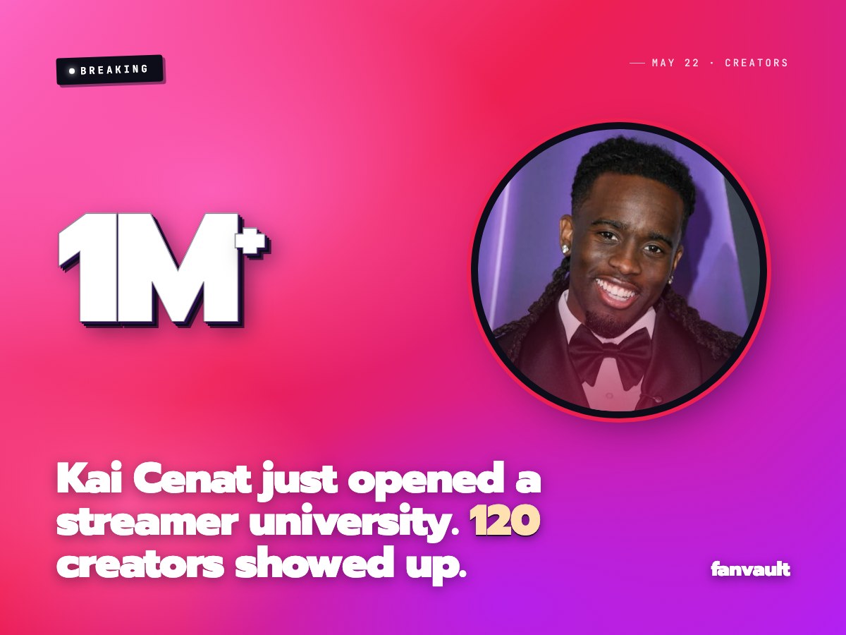 Kai Cenat just opened a streamer university. 120 creators showed up.